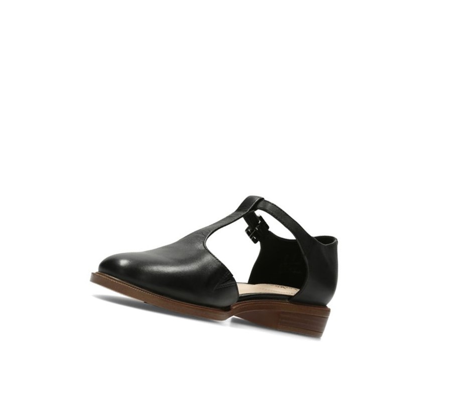 Zapatos Planos Clarks Taylor Palm Cuero Mujer Negras | SALX-16482