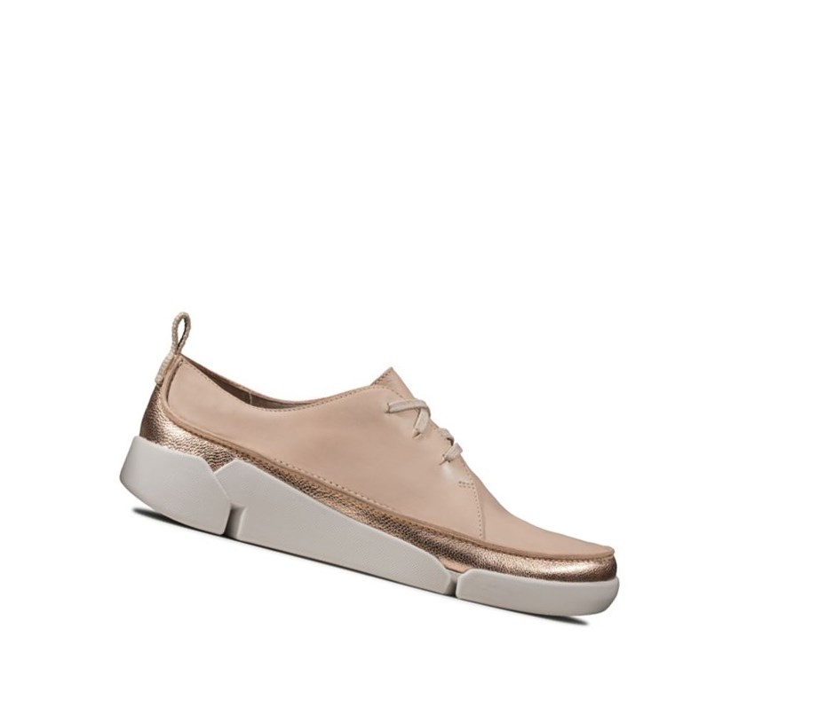 Zapatos Planos Clarks Tri Clara Cuero Mujer Arena | CNHR-95407