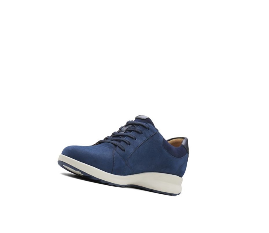 Zapatos Planos Clarks Un Adorn Encaje Cuero Mujer Azul Marino | AJMV-15346