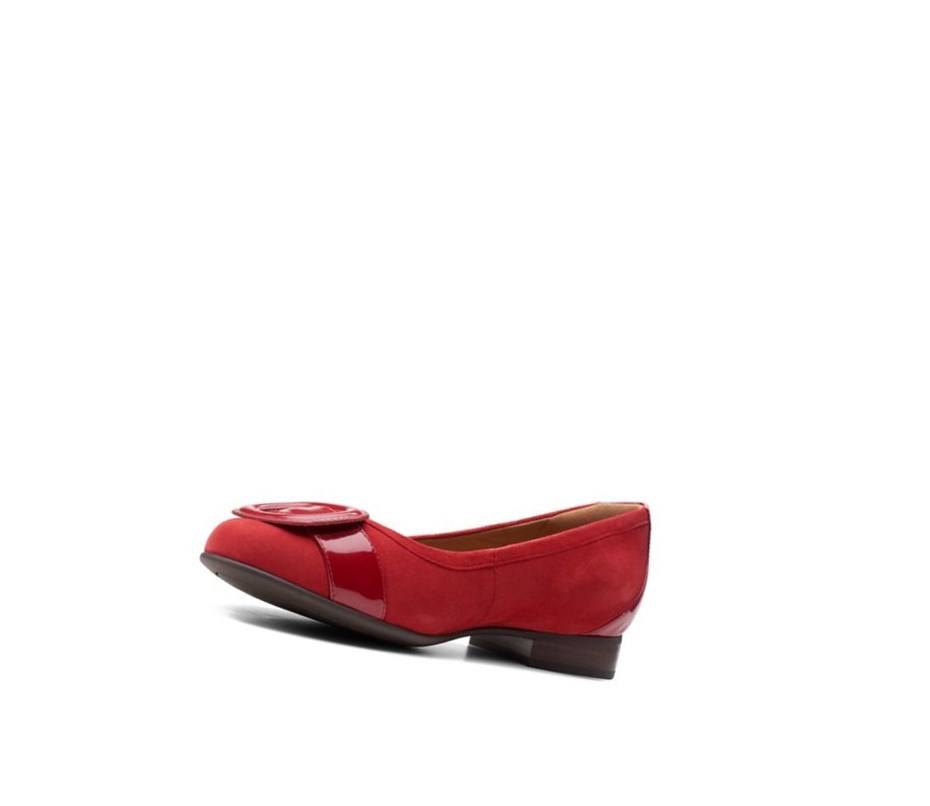 Zapatos Planos Clarks Un Blush Cove Gamuza Mujer Rojas | FBWT-82370