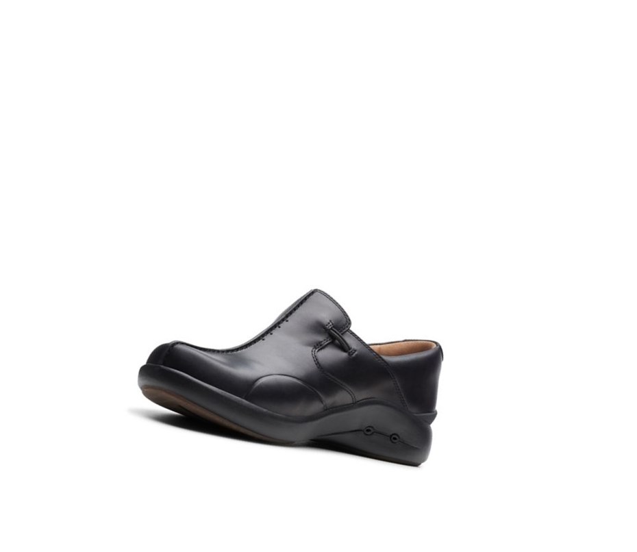 Zapatos Planos Clarks Un Loop 2 Walk Cuero Mujer Negras | QYAZ-56038