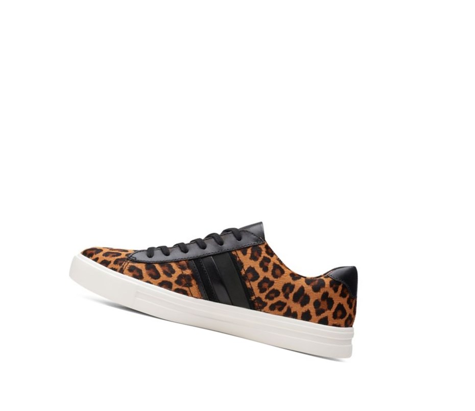 Zapatos Planos Clarks Un Maui Band Print Pony Cuero Mujer Leopardo | RSJC-15437