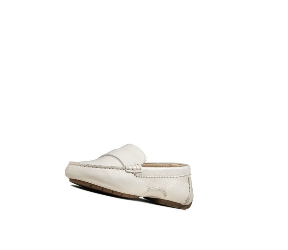 Zapatos Slip On Clarks C Mocc Cuero Mujer Blancas | FRUZ-93216