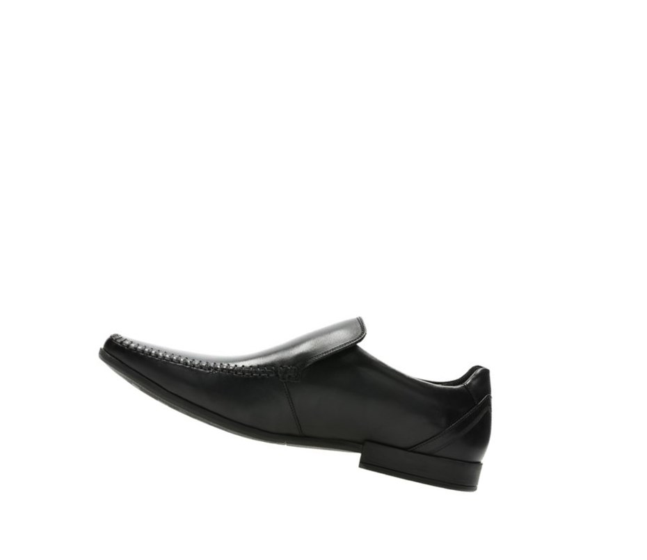 Zapatos Slip On Clarks Glement Seam Cuero Hombre Negras | LCFR-34208