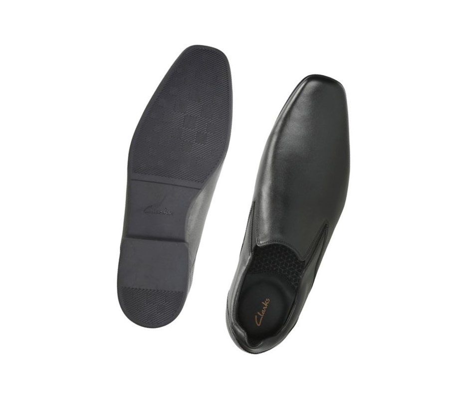 Zapatos Slip On Clarks Glement Slip Cuero Hombre Negras | FNCD-39025