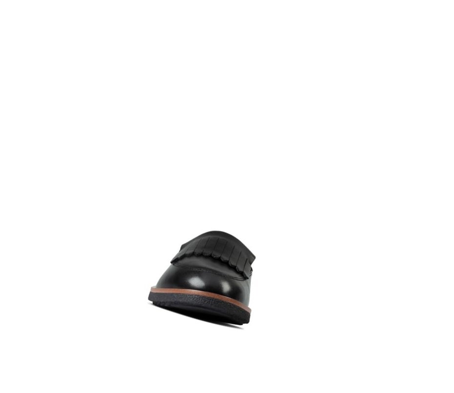 Zapatos Slip On Clarks Griffin Kilt Cuero Mujer Negras | KPRC-46073