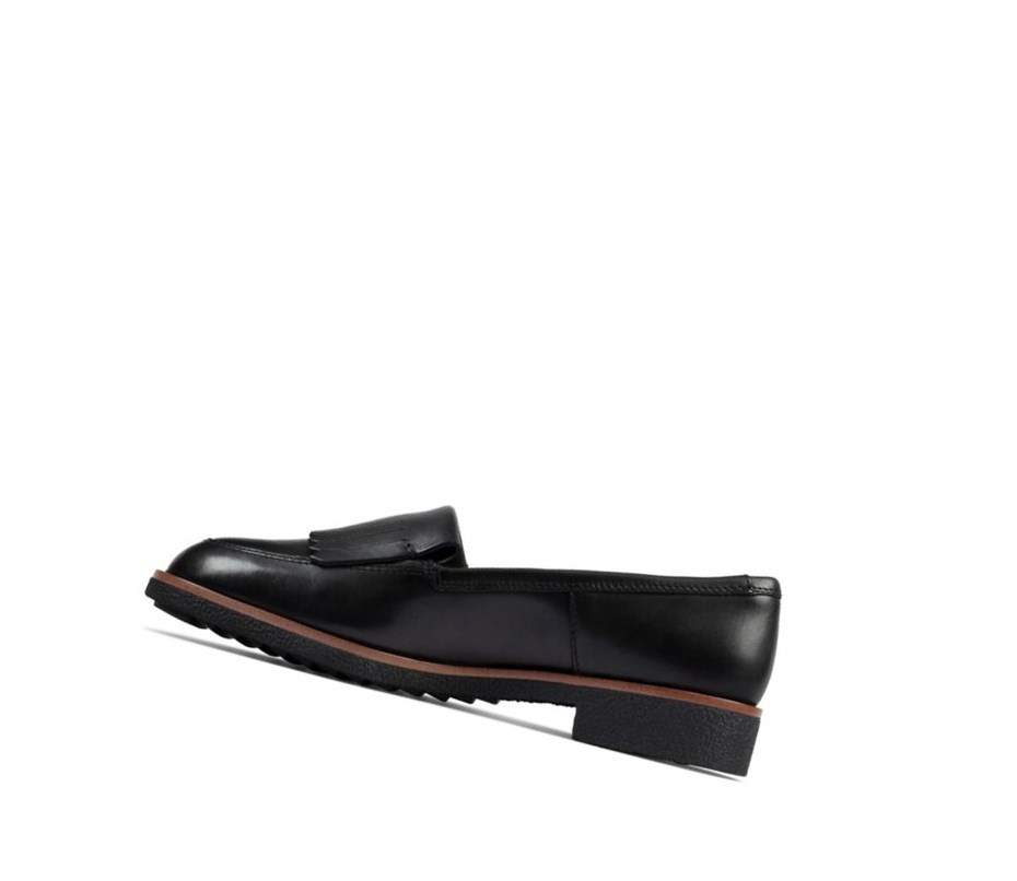 Zapatos Slip On Clarks Griffin Kilt Cuero Mujer Negras | KPRC-46073