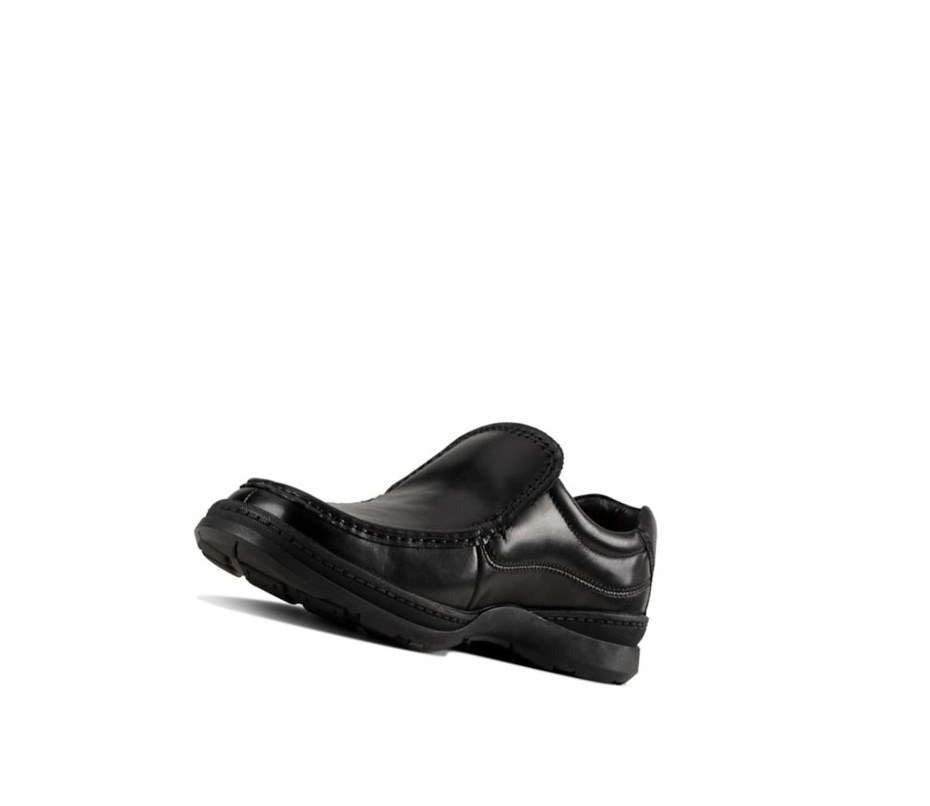 Zapatos Slip On Clarks Line Free Cuero Hombre Negras | FHTD-01964