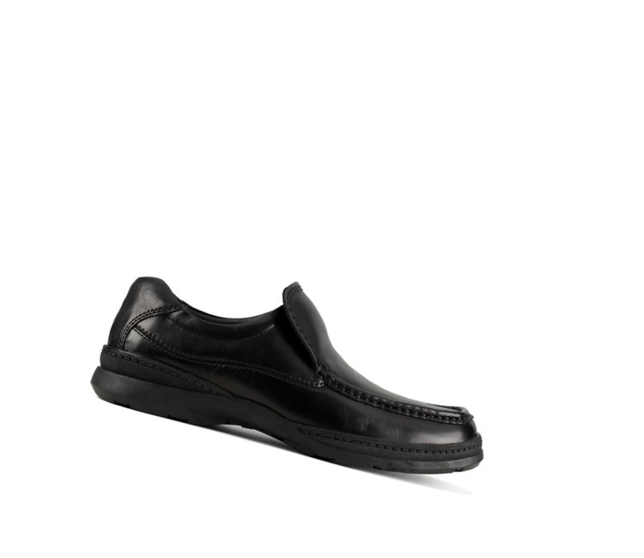 Zapatos Slip On Clarks Line Free Cuero Hombre Negras | FHTD-01964