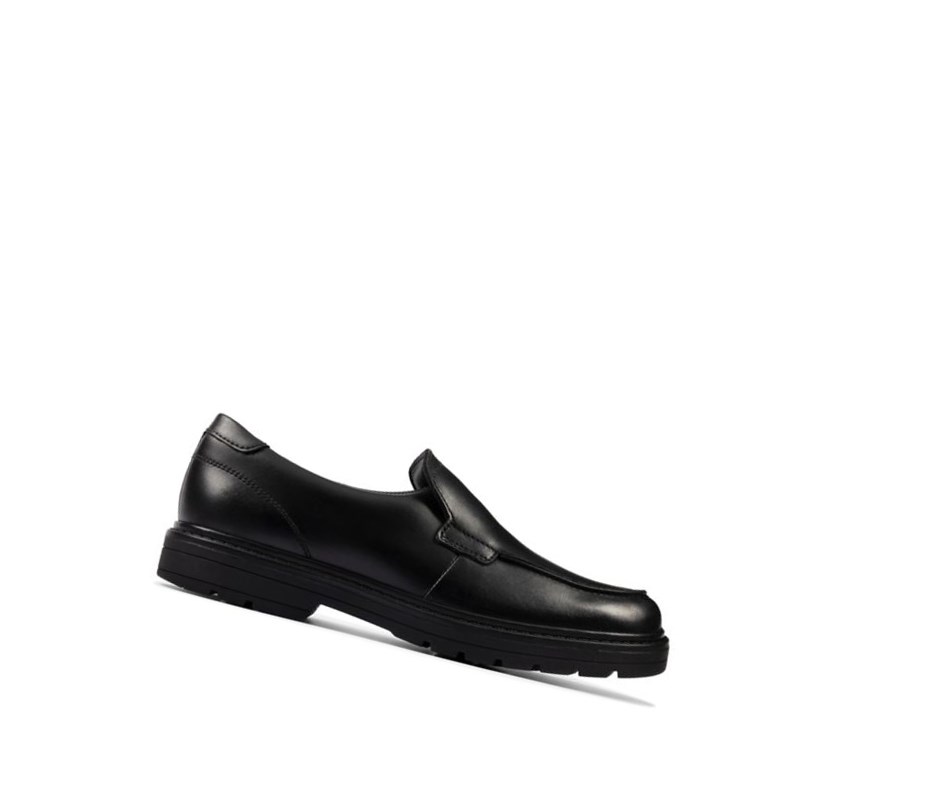 Zapatos Slip On Clarks Loxham Grove Cuero Niña Negras | IXJL-07398