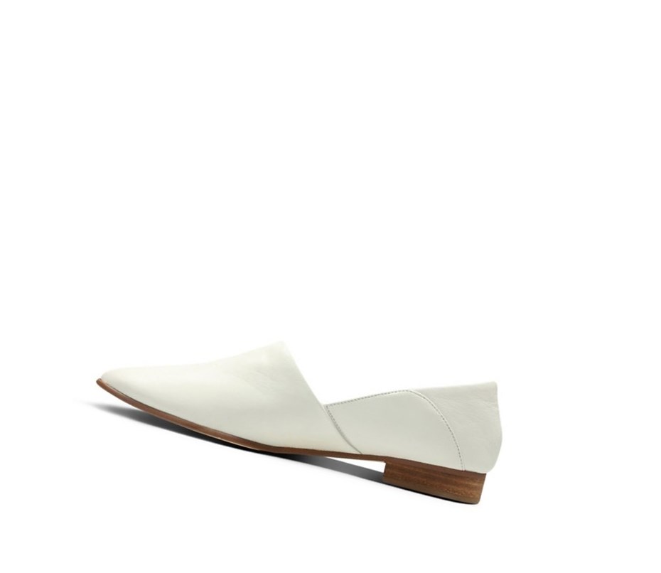 Zapatos Slip On Clarks Pure Tone Cuero Anchos Fit Mujer Blancas | NQUR-26071