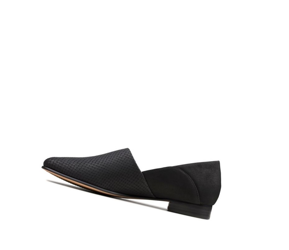 Zapatos Slip On Clarks Pure Tone Cuero Mujer Negras Serpent | ORNF-83972