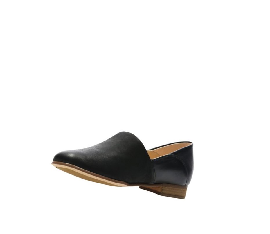 Zapatos Slip On Clarks Pure Tone Slip On Cuero Mujer Negras | ZMEN-19302