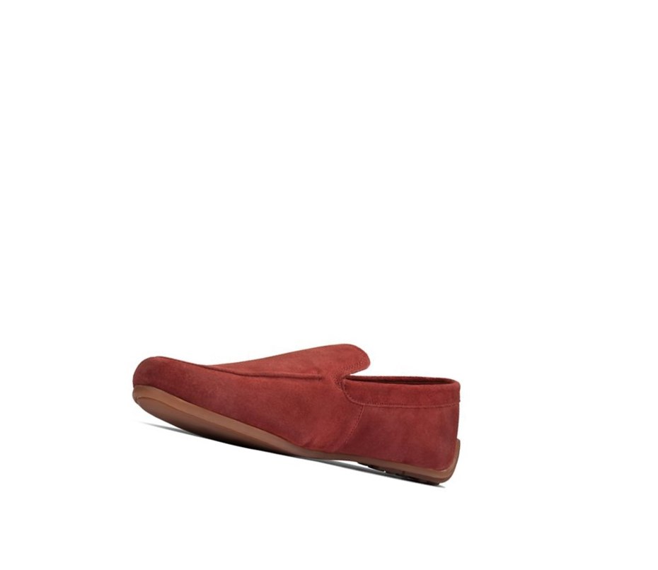 Zapatos Slip On Clarks Reazor Plain Gamuza Hombre Rojas | CIXP-95864