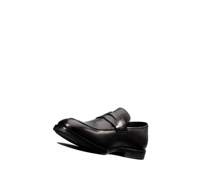 Zapatos Slip On Clarks Ronnie Step Cuero Hombre Negras | YVBH-71853