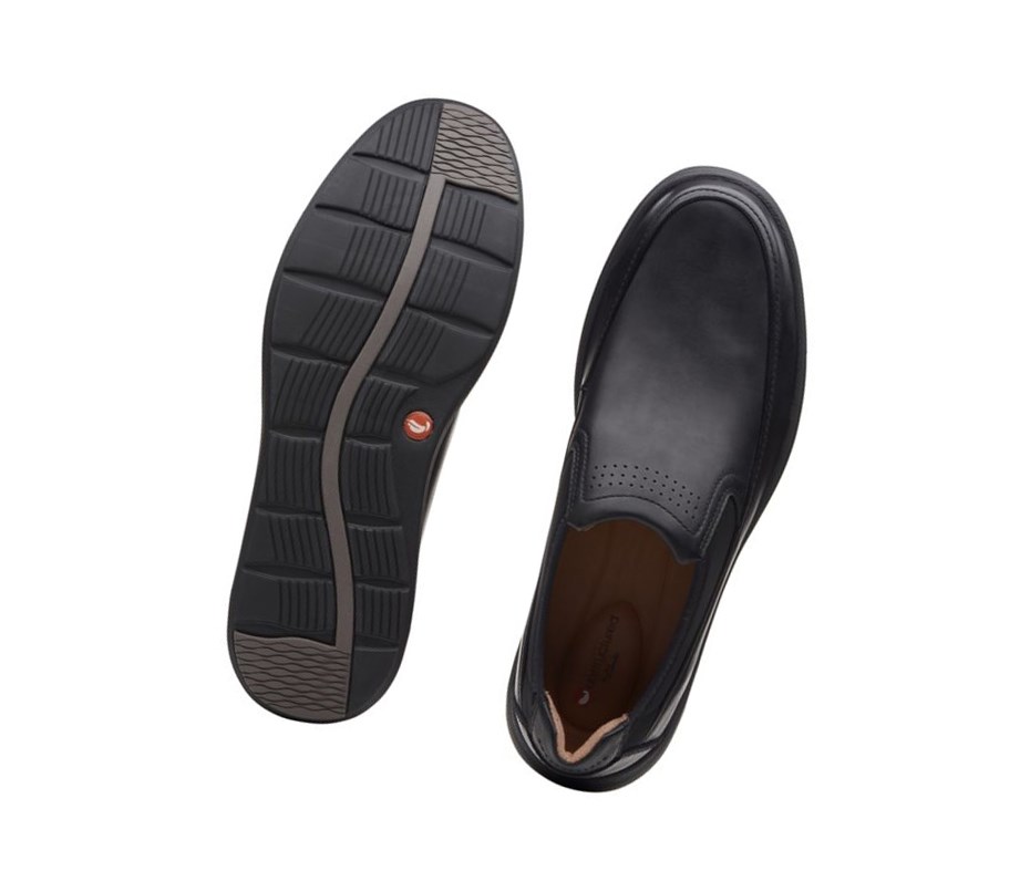 Zapatos Slip On Clarks Un Abode Go Cuero Hombre Negras | TNGJ-53724