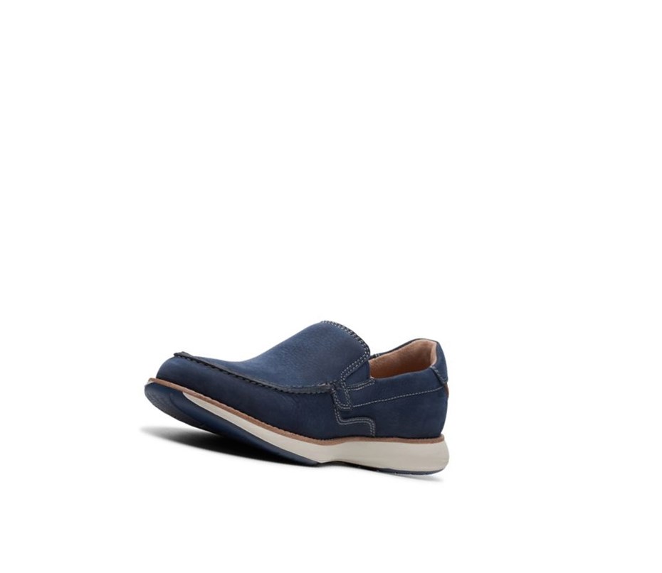 Zapatos Slip On Clarks Un Pilot Step Nubuck Cuero Hombre Azul Marino | YOEB-30214