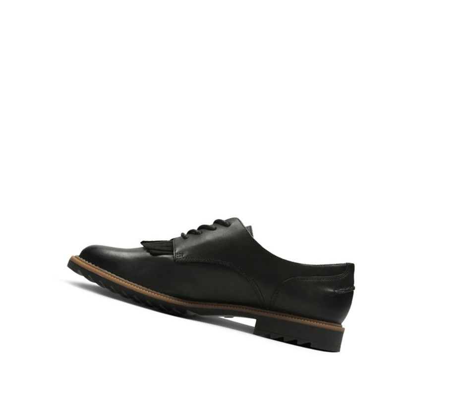 Zapatos con Cordones Clarks Griffin Mabel Cuero Mujer Negras | OCHB-85146