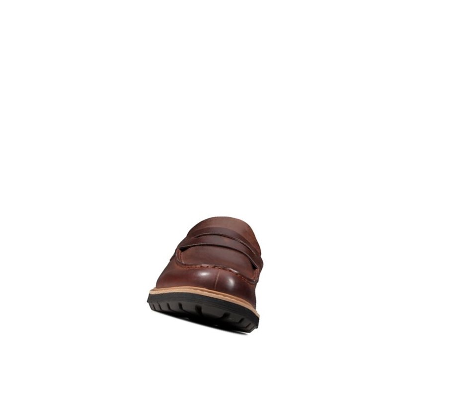 Zapatos del Barco Clarks Batcombe Edge Cuero Hombre Marrones Oscuro | TFNJ-50892