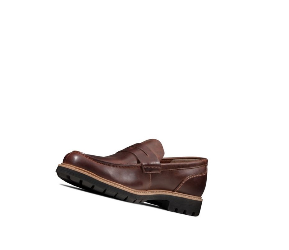 Zapatos del Barco Clarks Batcombe Edge Cuero Hombre Marrones Oscuro | TFNJ-50892