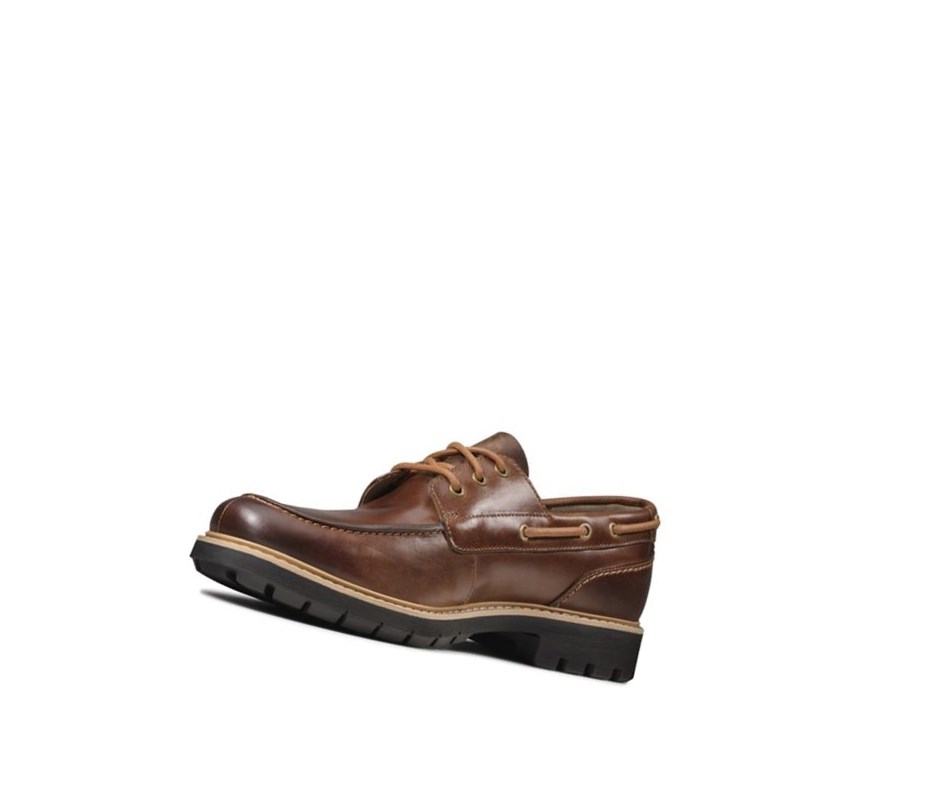 Zapatos del Barco Clarks Batcombe Sail Cuero Hombre Marrones Oscuro | YGAQ-74608