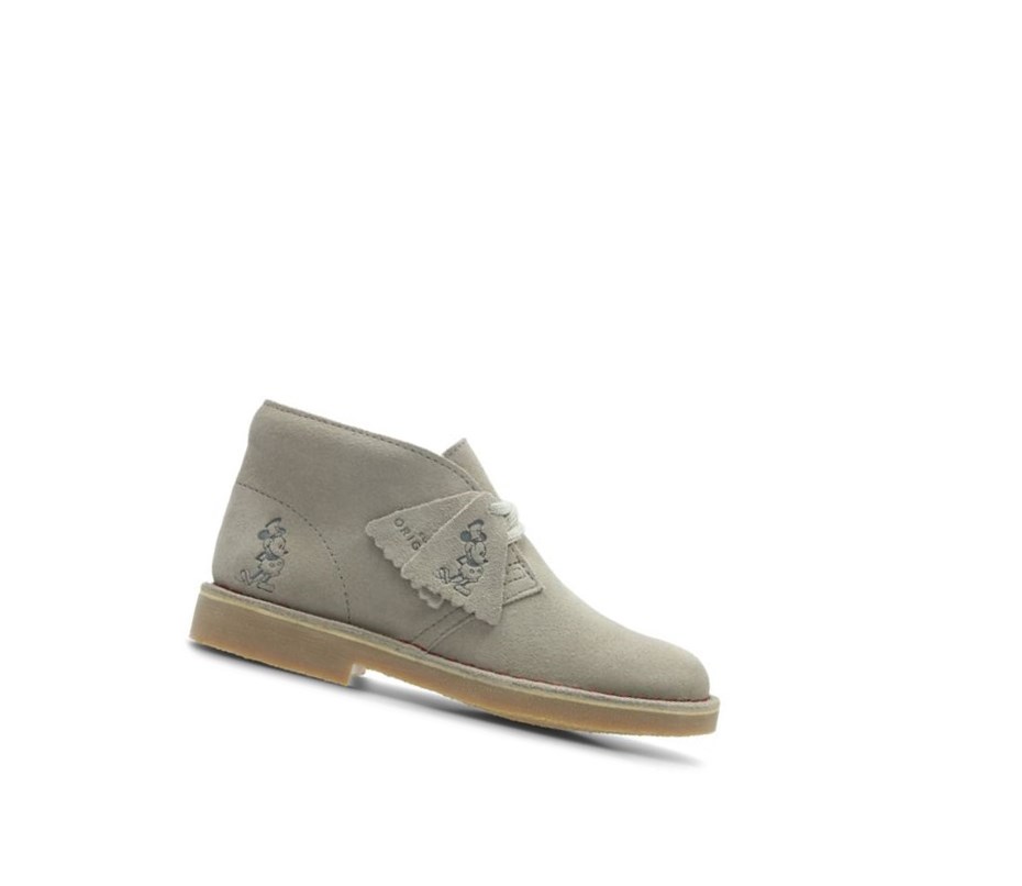 Zapatos del Barco Clarks Iconic Embossed Gamuza Niño Beige | ESUZ-92860